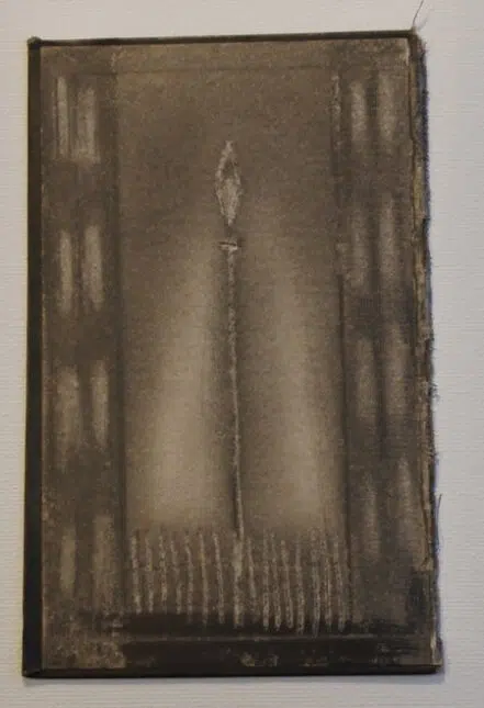 L S Lowry Sketch Picture Drawing – Street Lamp Glossop 1961