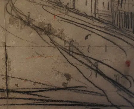 L S Lowry Sketch Picture Drawing - Street Scene Pendlebury 1951