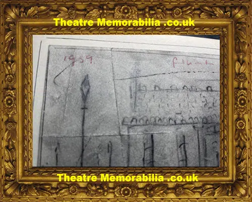 L S Lowry Sketch Picture Drawing - Street Scene Manchester 1959