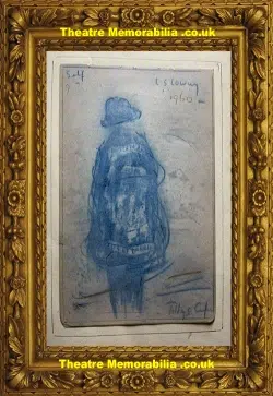 L S Lowry Sketch Picture Drawing – Tillys Cafe Salford Precinct