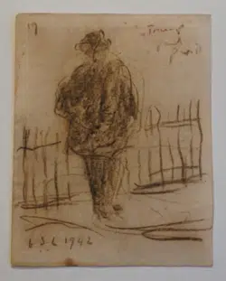 L S Lowry Sketch – Tramp – Peel Park – 1942