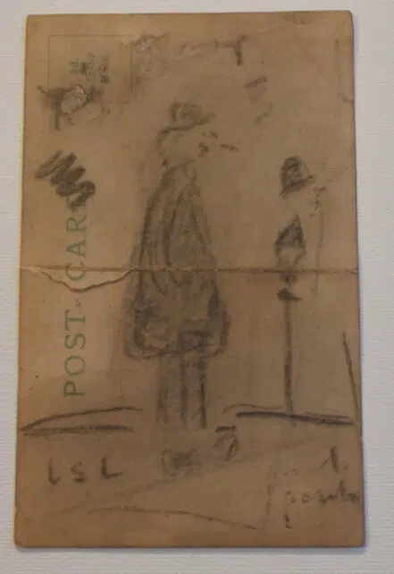 L S Lowry Sketch – Tramp – Postcard Drawing – Blessings Card