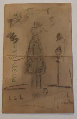 L S Lowry Sketch – Tramp – Postcard Drawing – Blessings Card