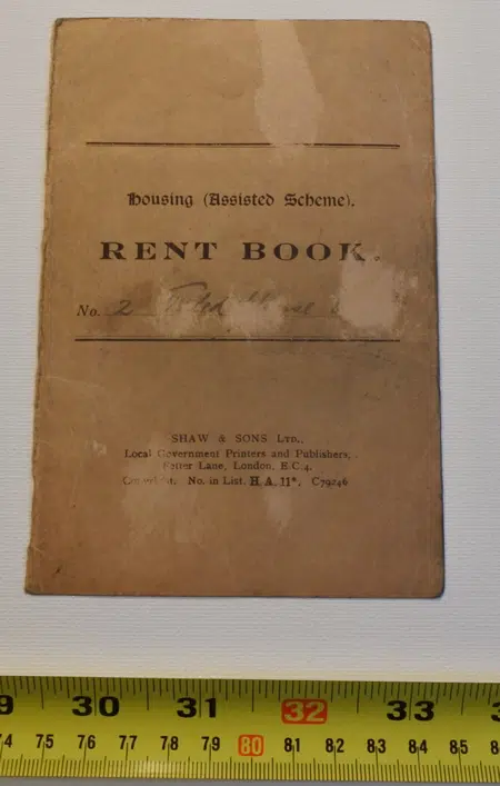 L S Lowry Sketch - Two Tramps - On Rear of Rent Book Form 1958
