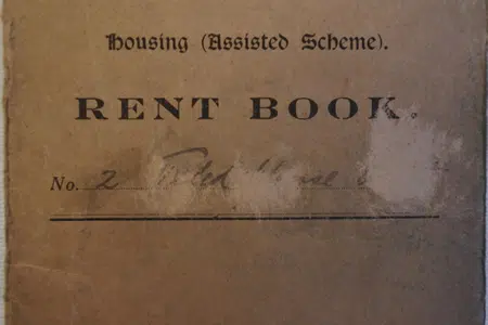 L S Lowry Sketch - Two Tramps - On Rear of Rent Book Form 1958
