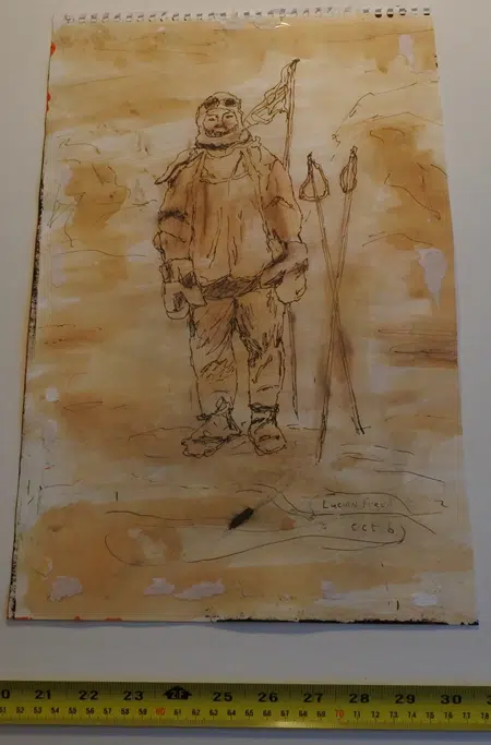 Lucian Freud Pen Ink Sketch Drawing Picture Art Work