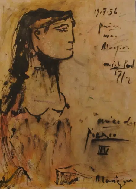 Pablo Picasso Sketch Picture Art Work - 8 - 1956