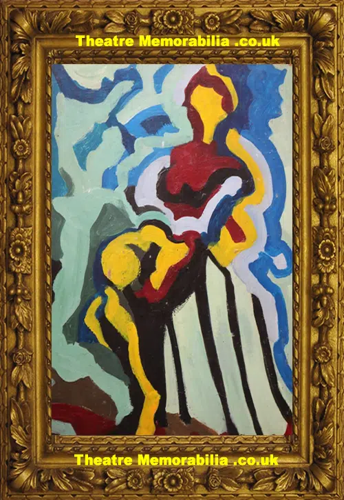 Peter Tearman - Cubist nude - Oil on board Painting