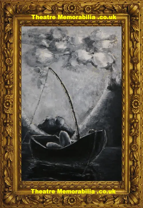 Peter Tearman - Fishing by moonlight - Gouache