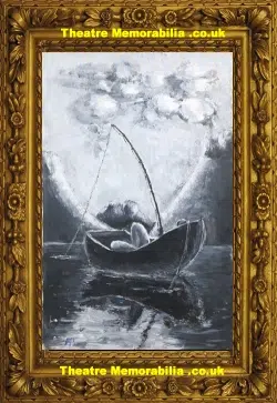 Peter Tearman – Fishing by moonlight – Gouache