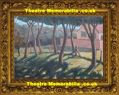 Peter Tearman - Trees in a garden - Acrylic Painting 1952