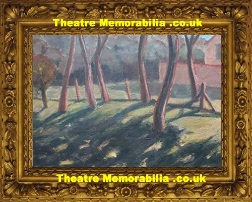 Peter Tearman - Trees in a garden - Acrylic Painting 1952