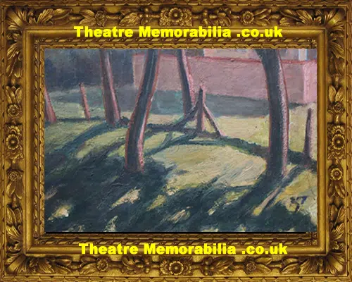 Peter Tearman - Trees in a garden - Acrylic Painting 1952