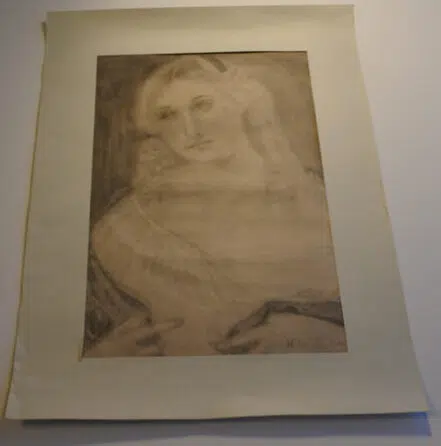 Pic Henri Matisse Pencil Sketch Drawing – A demure Woman – 1947