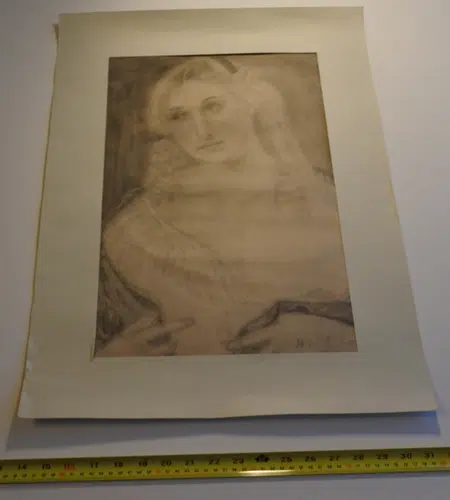 Pic Henri Matisse Pencil Sketch Drawing - A demure Woman - 1947