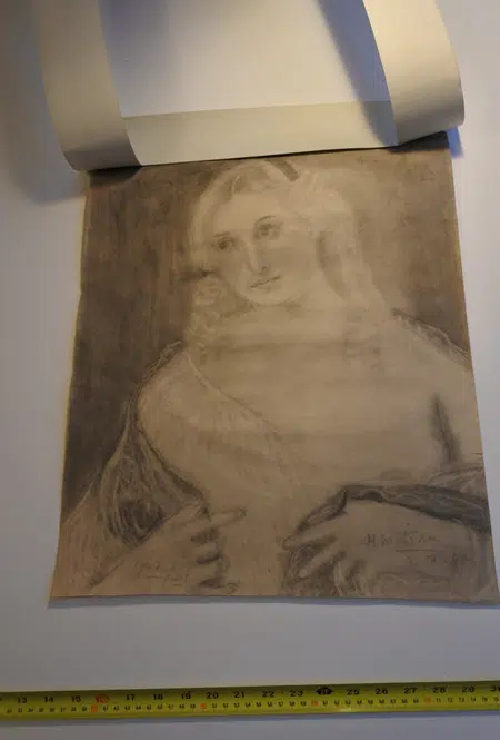 Pic Henri Matisse Pencil Sketch Drawing - A demure Woman - 1947