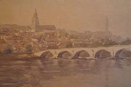Reg Harrison Watercolour Painting France River – Blois Sur Loire