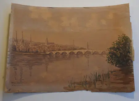 Reg Harrison Watercolour Painting France River - Blois Sur Loire