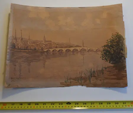 Reg Harrison Watercolour Painting France River - Blois Sur Loire