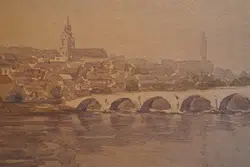 Reg Harrison Watercolour Painting France River – Blois Sur Loire