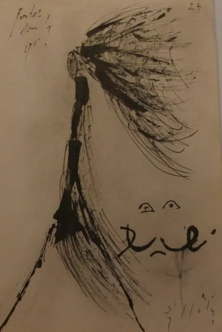 Salvador Dali Ink Sketch Picture Art Work – 1 – 1967