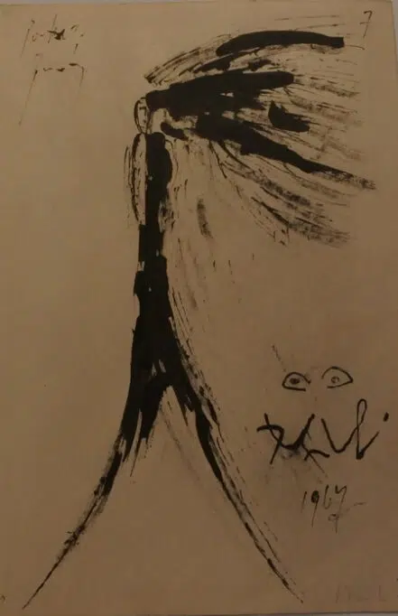 Salvador Dali Ink Sketch Picture Art Work – 2 – 1967