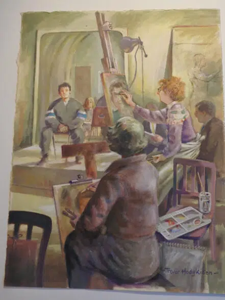 Trevor Hodgkinson Painting Pastel Art Work – The Art Class
