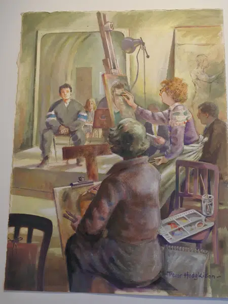 Trevor Hodgkinson Painting Pastel Art Work - The Art Class