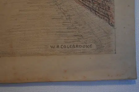 W A Colebrooks Pencil Drawing Cottage Station Road Hampshire 30s