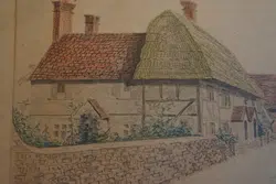 W A Colebrooks Pencil Drawing Cottage Station Road Hampshire 30s