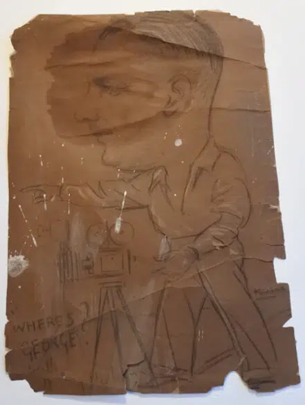 Walt Disney – Alfred Hitchcock Old Drawing – Audrey Hepburn