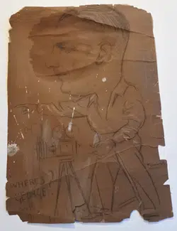 Walt Disney - Alfred Hitchcock Old Drawing - Audrey Hepburn