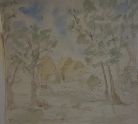Winston Churchill Watercolour Painting - Monksleigh 1935