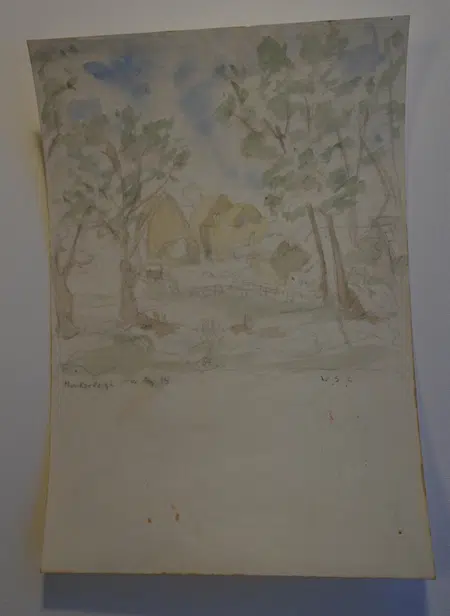 Winston Churchill Watercolour Painting - Monksleigh 1935