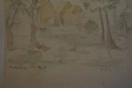Winston Churchill Watercolour Painting - Monksleigh 1935