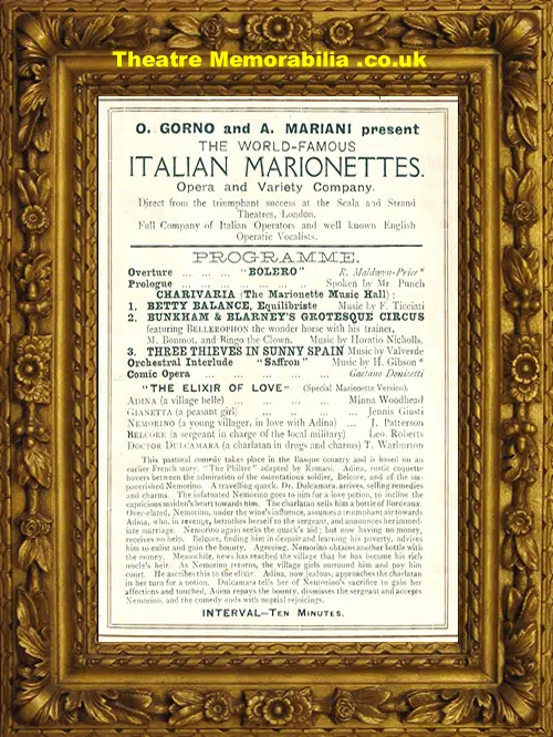 Brighton West Pier Theatre - Italian Marionettes - 1920s