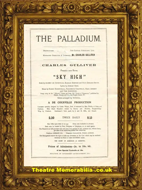 London Palladium - Sky High - 1925