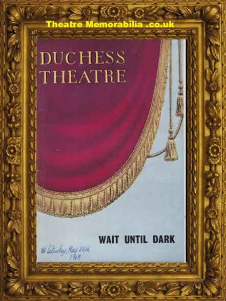 London Duchess Theatre – Wait Until Dark – 1967 Richard Briers