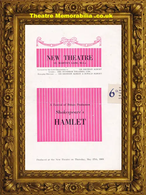 London New Theatre - Hamlet - 1951 - Ingrid Burke