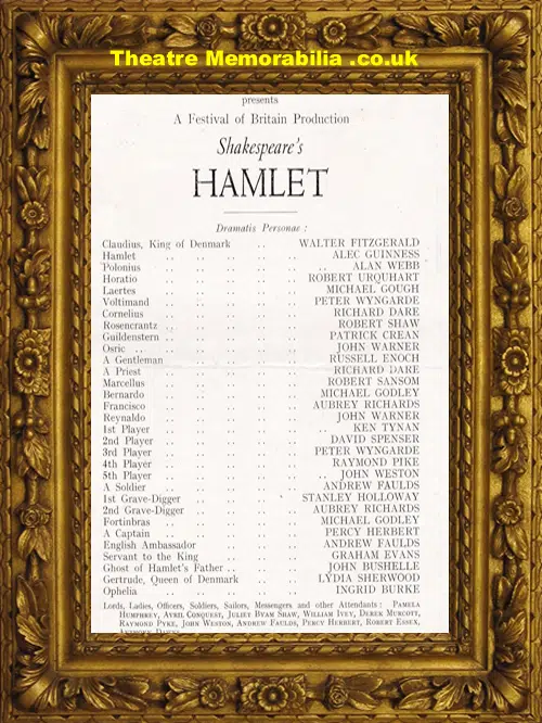 London New Theatre - Hamlet - 1951 - Ingrid Burke