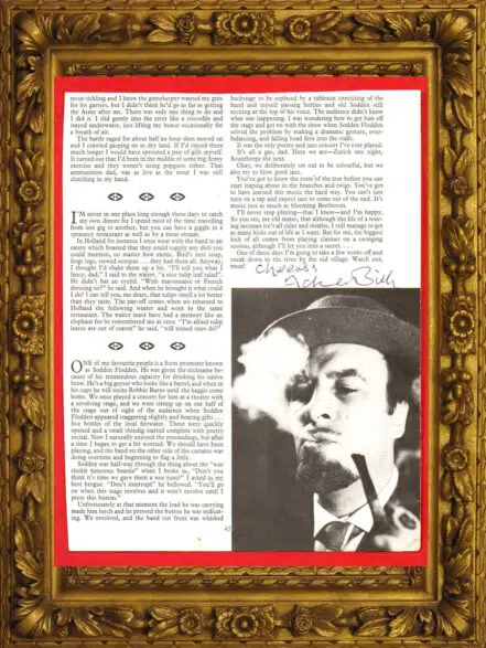 Acker Bilk Autograph Picture – Clarinet Player