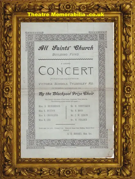 All Saints Church Grand Concert Tyldesley + Blackpool Choir 1896