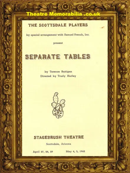 America Stagebrush Theatre Arizona – Seperate Tables – 1962
