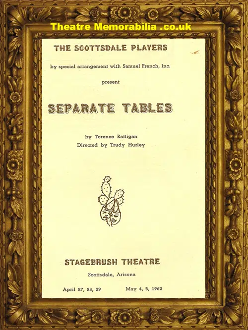 America Stagebrush Theatre Arizona - Seperate Tables - 1962