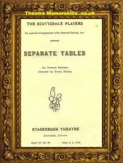 America Stagebrush Theatre Arizona – Seperate Tables – 1962