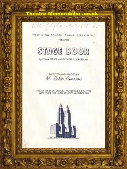America West Phoenix High School Arizona – Stage Door – 1963