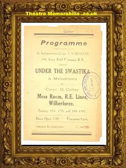 Army Theatre Show Programme – Under The Swastika – 1941