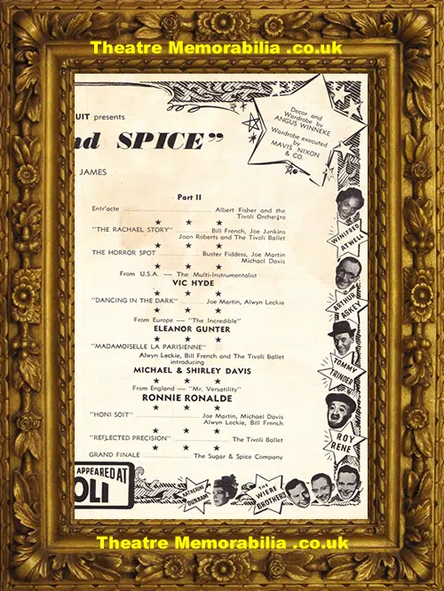 Australia Sydney Tivoli Theatre - Sugar and Spice - 1958
