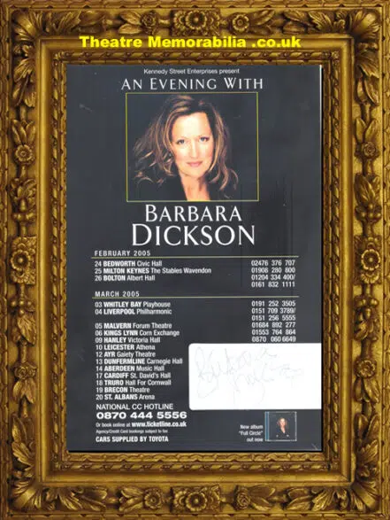 Barbara Dickson Evening With Autograph Signed Concert Flyer 2005