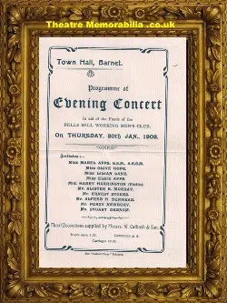 Barnet Bells Hill Working Mens Club - Evening Concert - 1908